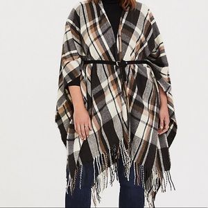 Plaid Knit OSFA Ruana